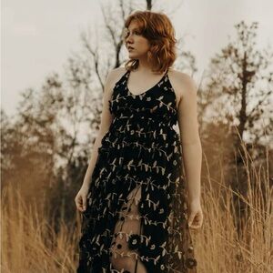 Elegant Black Floral Dress